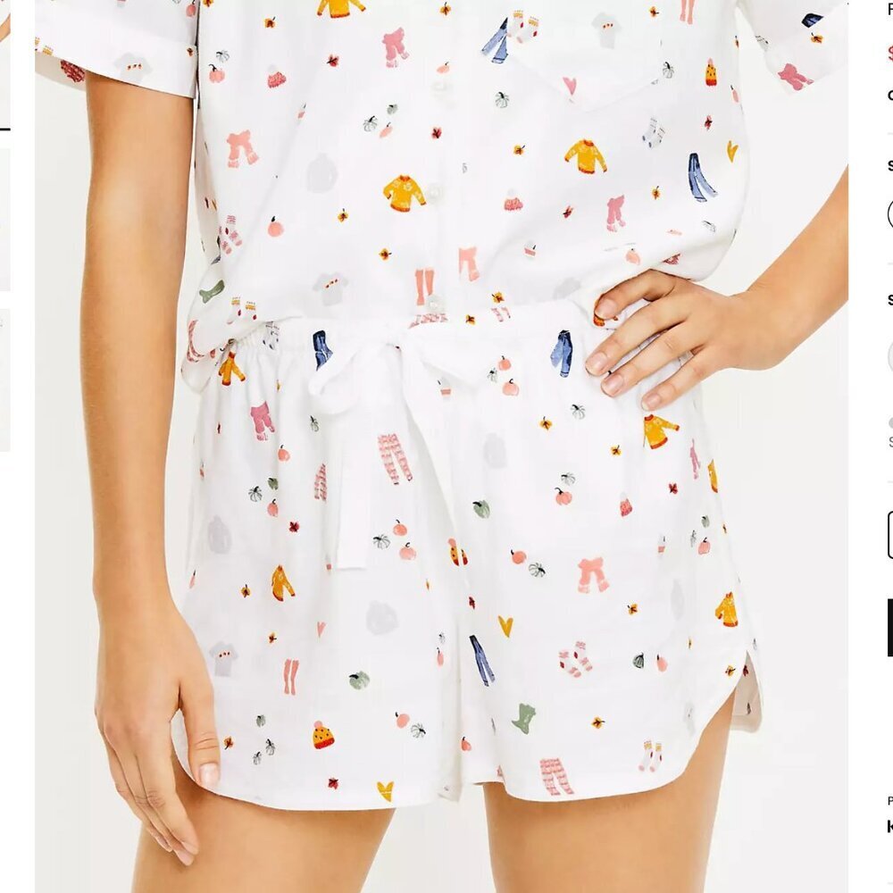 LOFT | Fall Fun PJ set shorts and top - autumn print